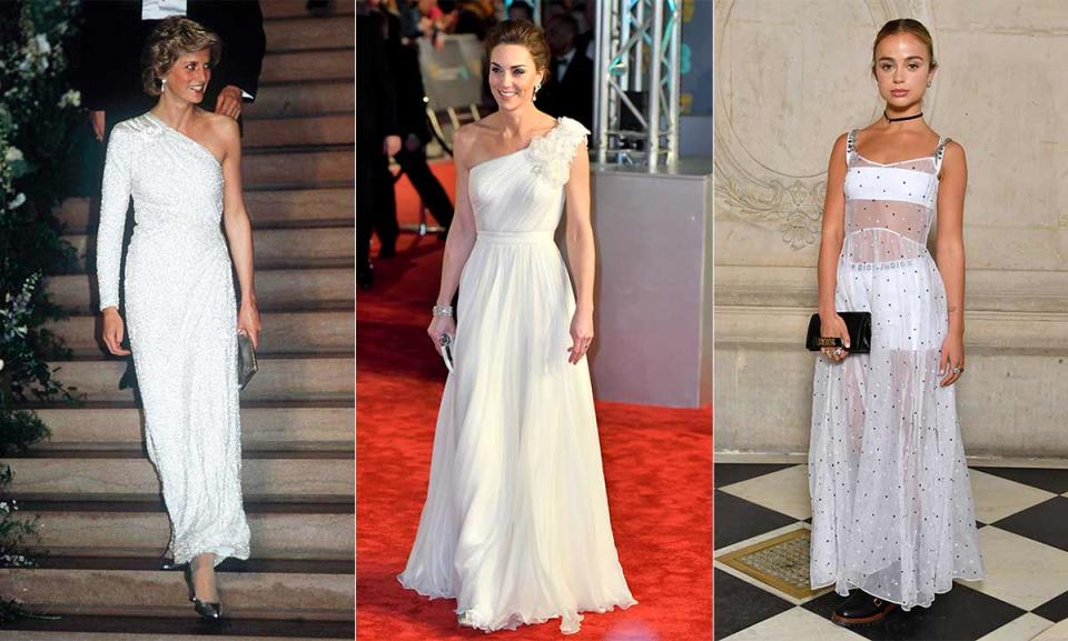 The Duchess of Cambridge had an ethereal red carpet moment at the BAFTAs on Sunday, wearing a stunning one-shouldered white evening dress. The floor-length gown, which featured a cinched-in waist and beautiful floral applique detail, saw Kate named as one of the best dressed of the night, holding her own against some of the biggest Hollywood stars.