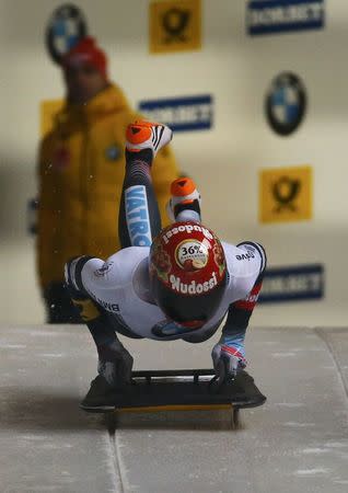 Skeleton - BMW IBSF Bob & Skeleton World Championships - Women first race - Koenigssee, Germany - 24/2/17 - Jacqueline Loelling of Germany in action. REUTERS/Arnd Wiegmann