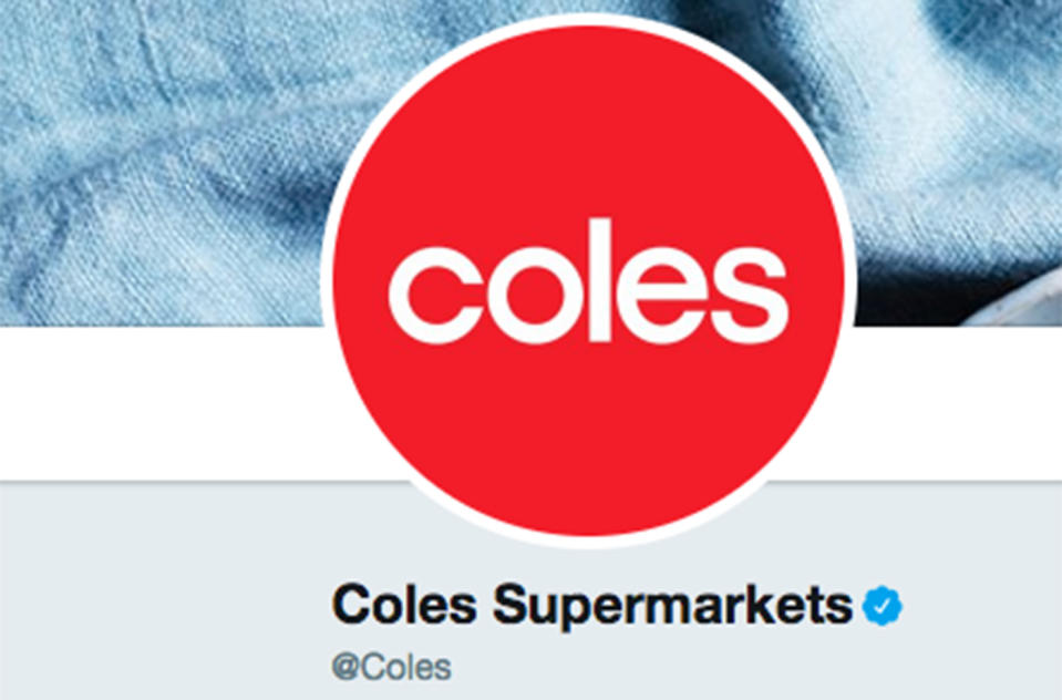 Contact from Coles on social media should have the blue verified tick next to the name – if it doesn’t, it is not from them. Source: Coles