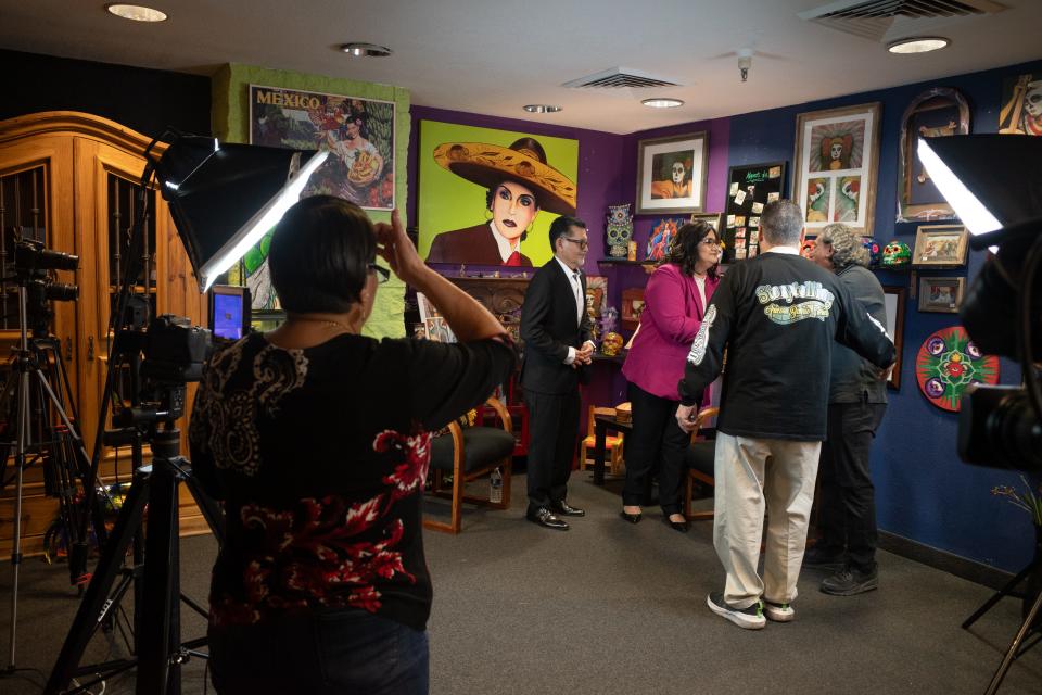 The Arizona Barrio Stories team wraps up a shoot with Alicia Nuñez, Interim President & Chief Executive Officer of Chicanos Por La Causa.