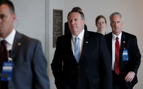 Central Intelligence Agency Director Mike Pompeo arrives for a closed briefing before the House Intelligence Committee on Capitol Hill in Washington, D.C., U.S. - Credit: Reuters