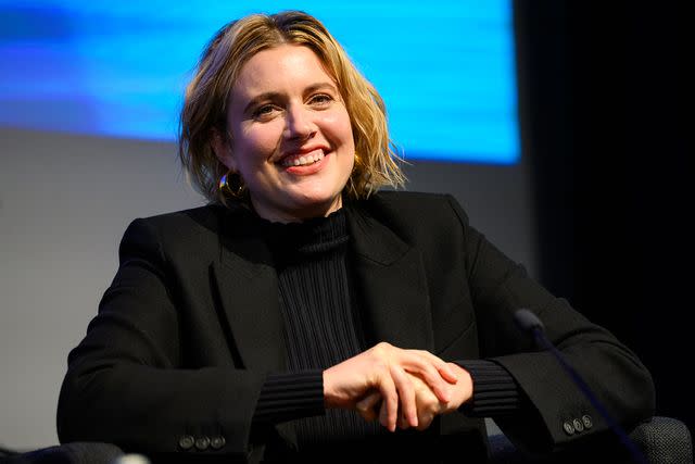 <p>Joe Maher/Getty Images</p> Greta Gerwig in London on Oct. 8, 2023