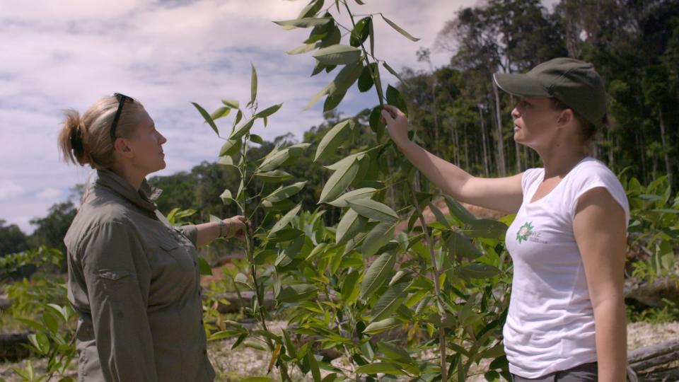 Kering sustainability officer Marie-Claire Daveu and Elodie Brunstein in French Guiana.