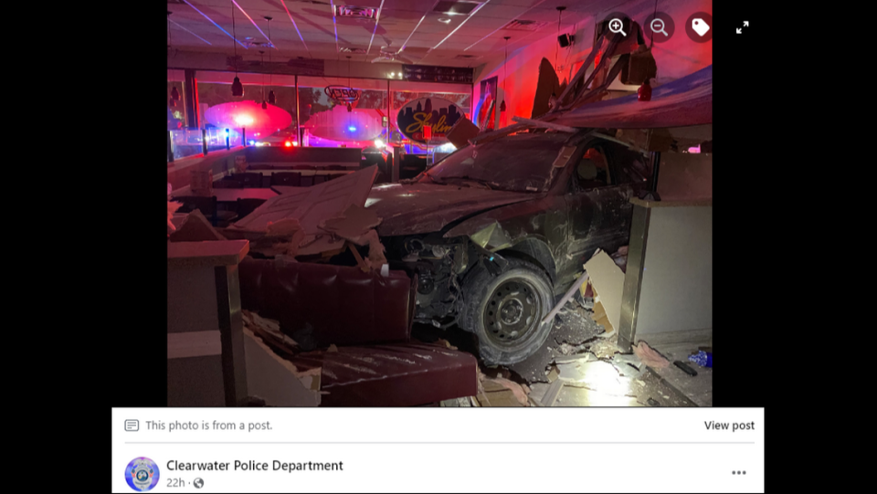 After traveling through the dental office, the driver crashed through the wall of the neighboring restaurant, police said.