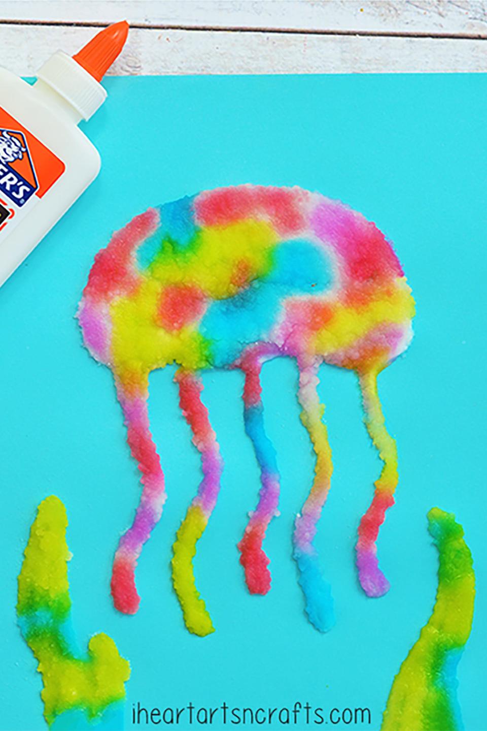 Jellyfish Salt Painting Activity