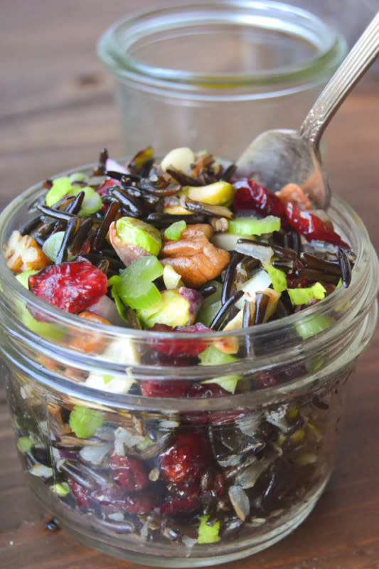 <p>The View from Great Island</p><p>Wild Rice Salad with Cranberries and Nuts is a symphony of colors and textures, and it would thrill any vegetarian, vegan or gluten-free eaters at your holiday table. <a href="http://theviewfromgreatisland.com/wild-rice-salad-cranberries-nuts/" rel="nofollow noopener" target="_blank" data-ylk="slk:Get the recipe here.;elm:context_link;itc:0;sec:content-canvas" class="link rapid-noclick-resp">Get the recipe here.</a></p>