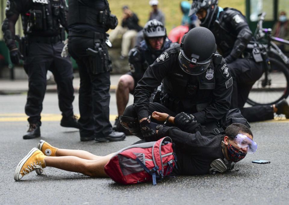 The Seattle protest site was cleared by police earlier this month (Zuma Wire/Rex)