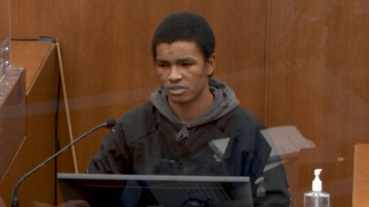 Christopher Martin testifies in the Derek Chauvin trial in Minneapolis, MN. on March 31, 2021. (Via Reuters Video)