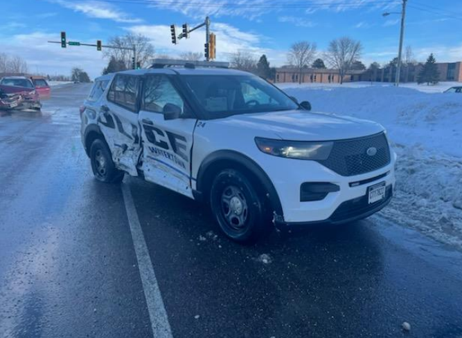 A Watertown Police Department vehicle was involved in a crash on Monday afternoon.