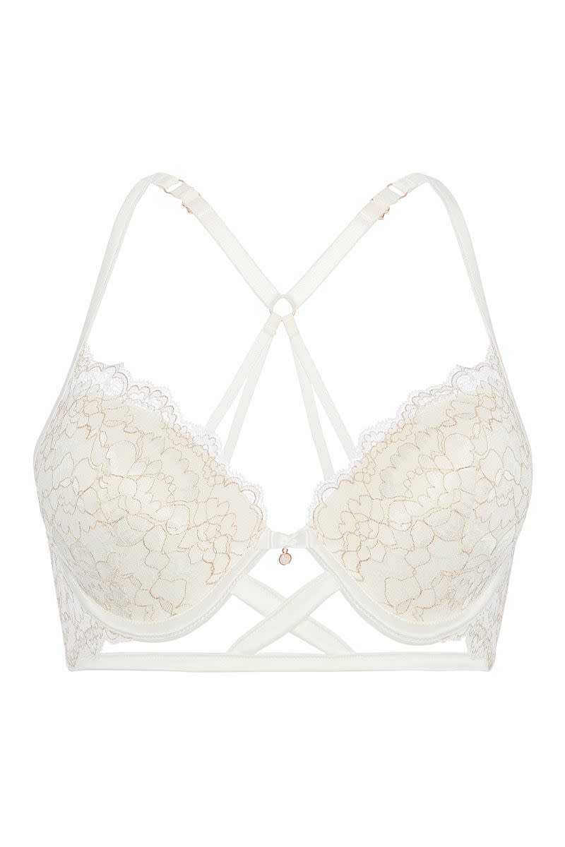 <p>Ivory and rose gold bra, £10</p>