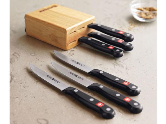 F.N. Sharp Japanese Damascus 6 Knife Set with Block