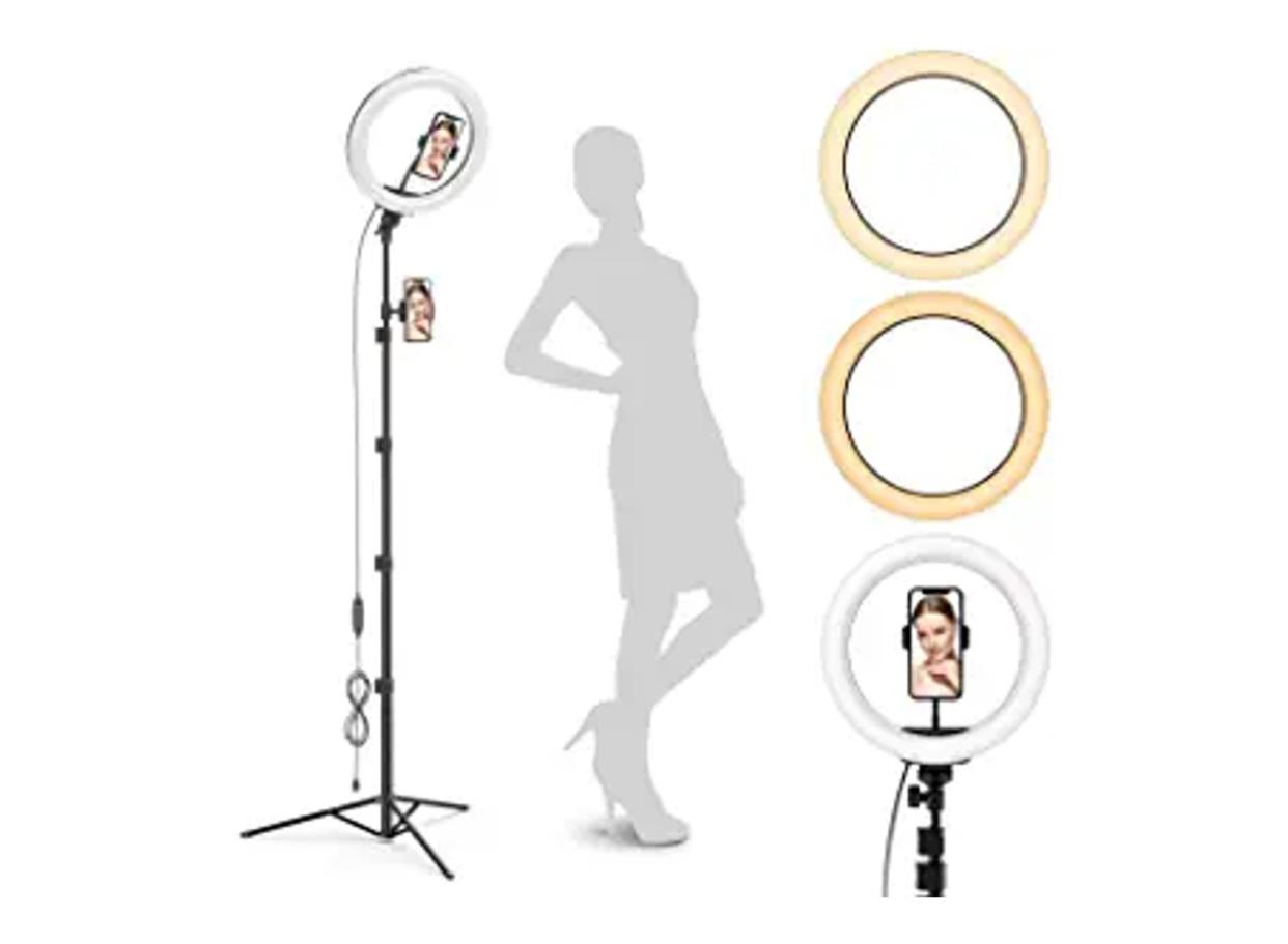 Bring the light to you with this highly-rated ring light stand. (Source: Amazon)