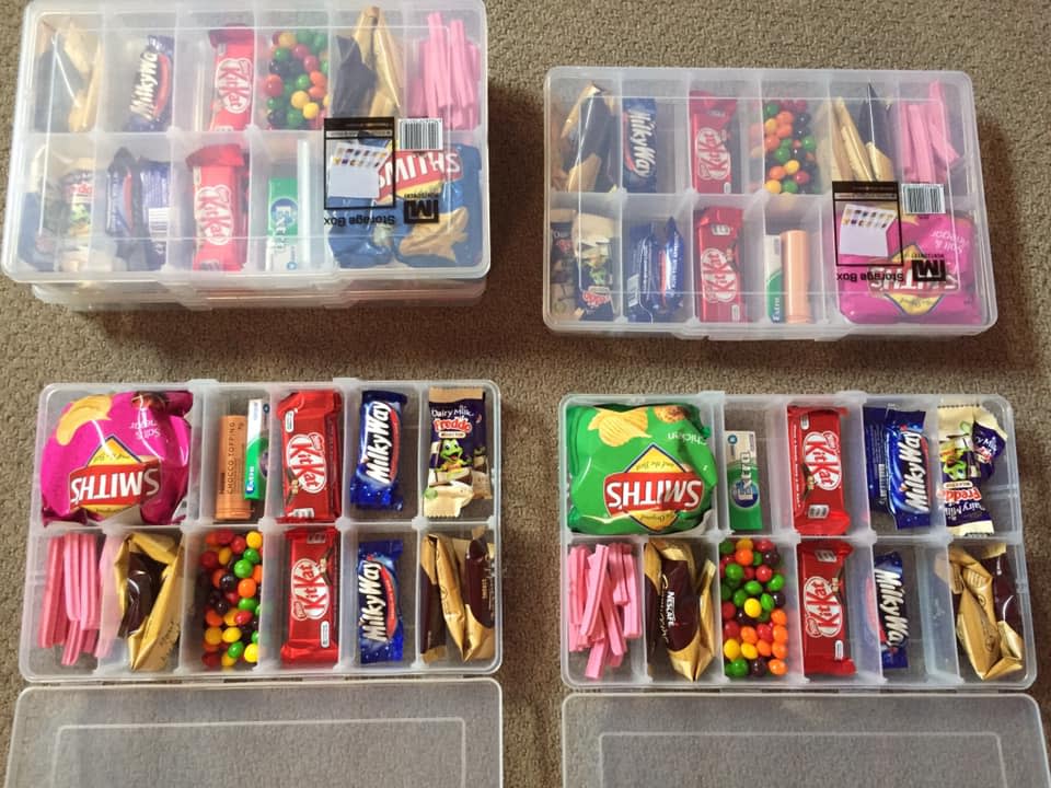 Image of Bunnings boxes with lollies chips