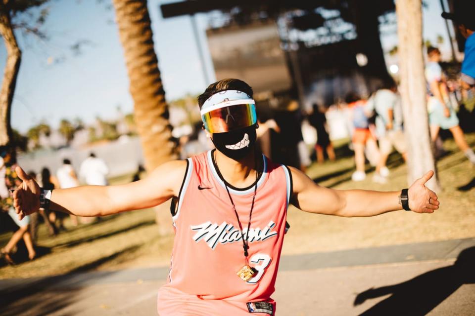 <div class="inline-image__caption"><p>This party bro came straight from <a href="https://www.thedailybeast.com/fyre-festival-2-ultra-music-festival-strands-80000-on-miami-island" rel="nofollow noopener" target="_blank" data-ylk="slk:being stranded at Ultra;elm:context_link;itc:0;sec:content-canvas" class="link ">being stranded at Ultra</a>. </p></div> <div class="inline-image__credit">Matt Winkelmeyer/Getty Images for Coachella</div>