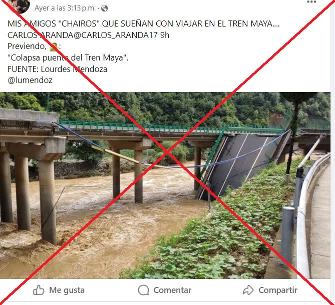 <span>Captura de pantalla de una publicación en Facebook, hecha el 23 de julio de 2024</span>