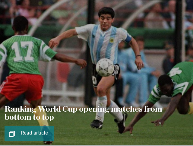 Ranking World Cup opening matches from bottom to top