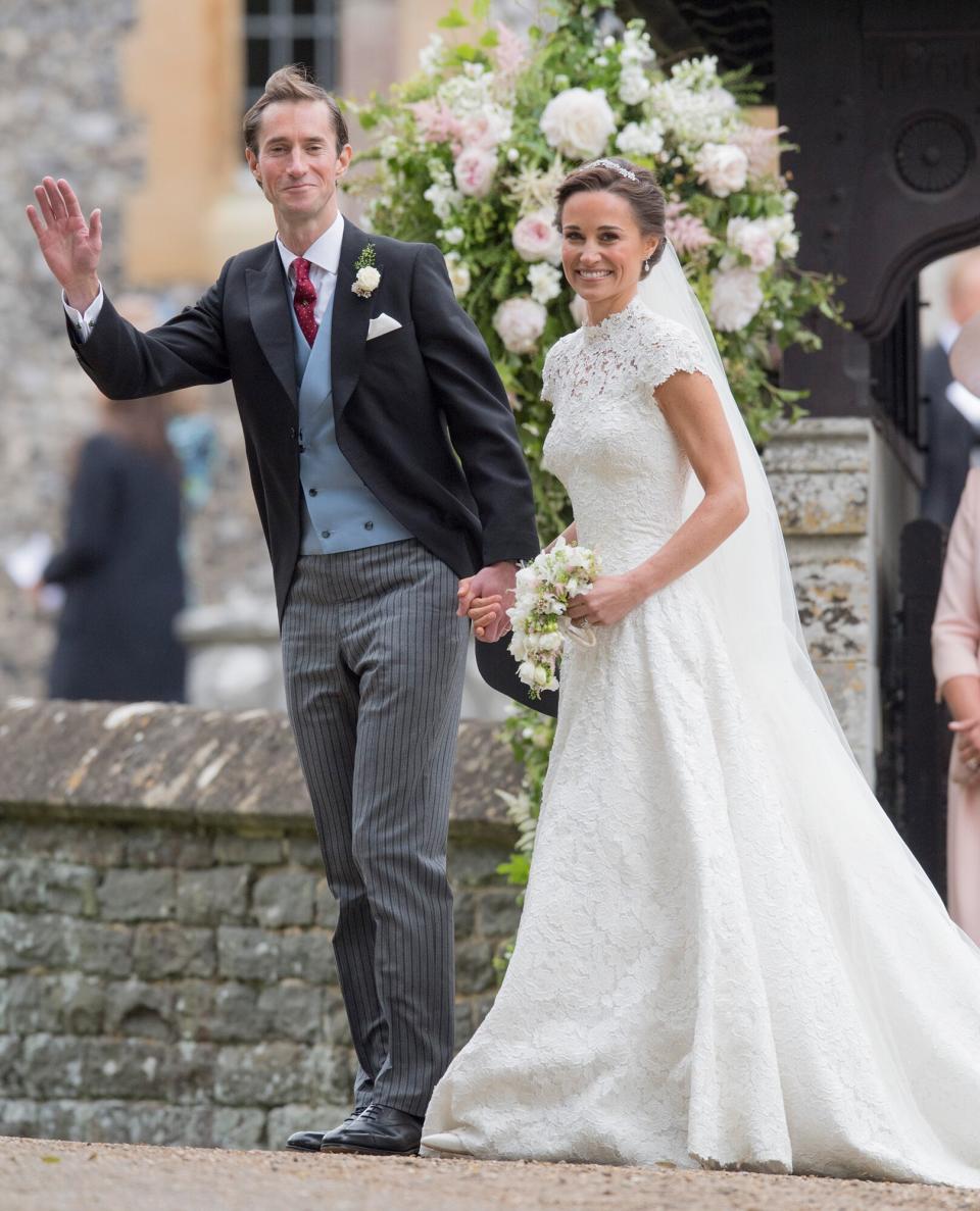 Pippa Middleton and James Matthews after their wedding at St Mark's Church on May 20, 2017 in Englefield, England