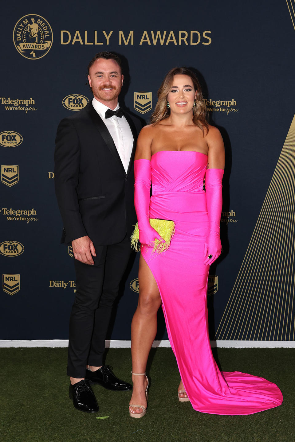 Isabelle Kelly of the Roosters and her husband Jake Callister