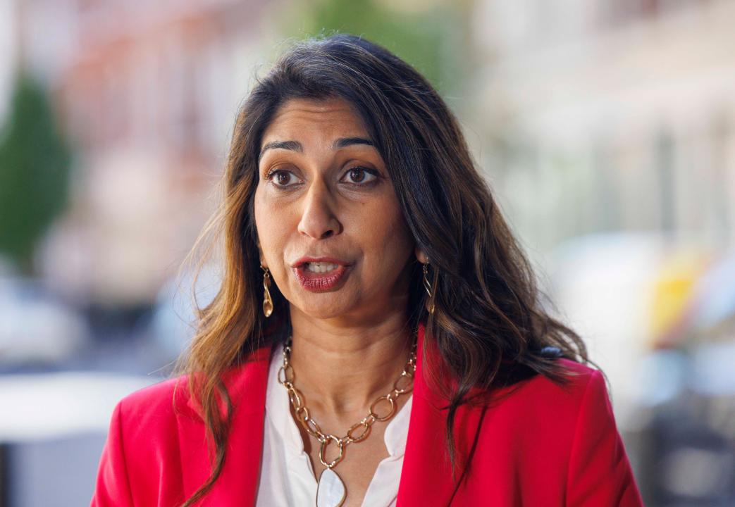 London, UK  5 May 2024 Former Home Secretary, Suella Braverman, arrives to appear on Sunday with Laura Kuenssberg. She recently said The Tories must c