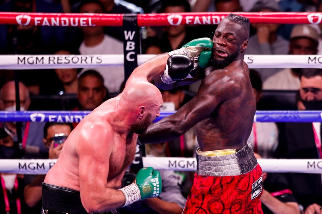 Tyson Fury in action against Deontay Wilder (EPA)