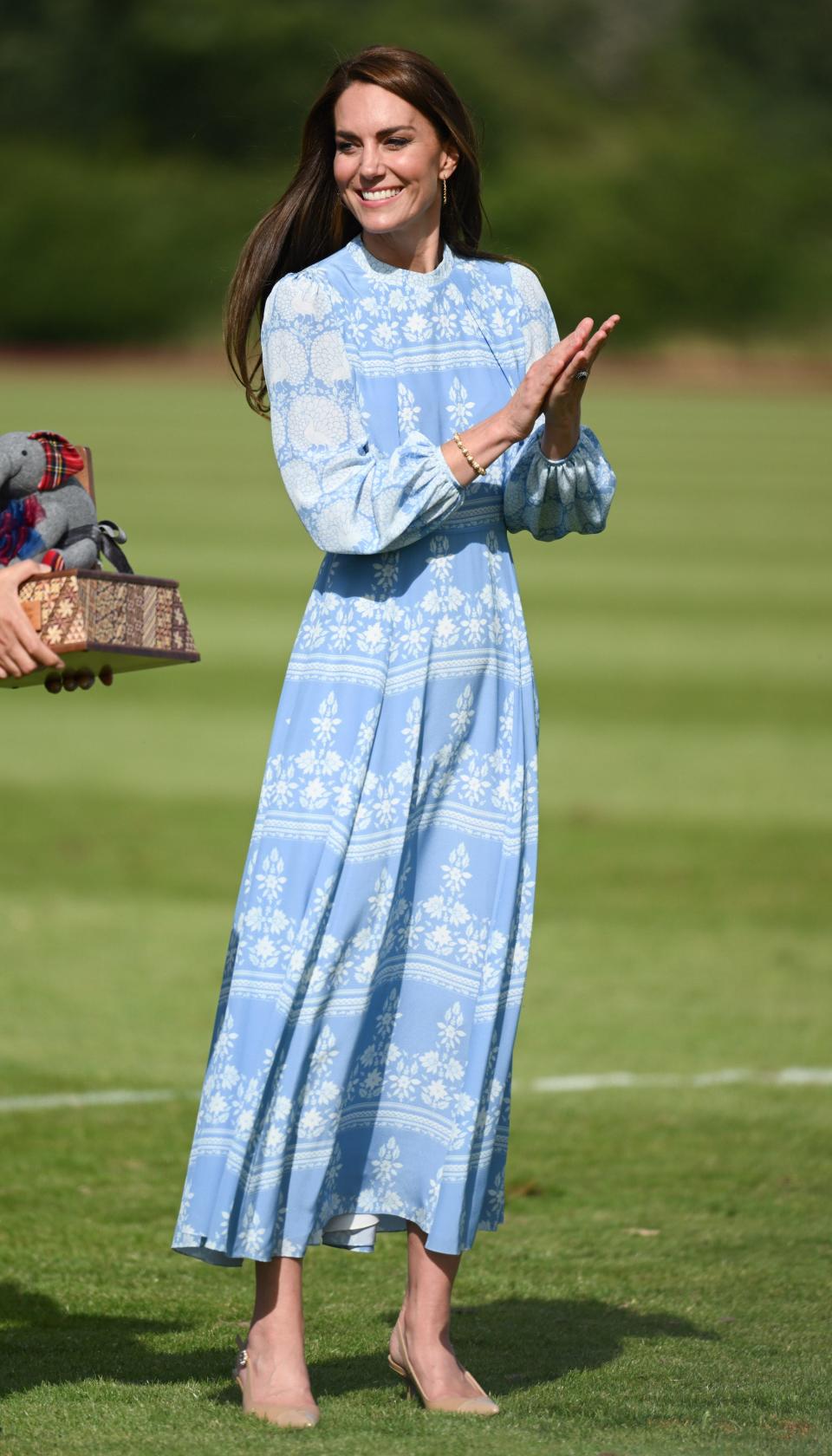 Kate Middleton attends the Out-Sourcing Inc. Royal Charity Polo Cup in July 2023.