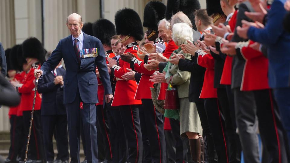 The Duke of Kent wss applauded as he left the Scots Guards' Black Sunday Parade 