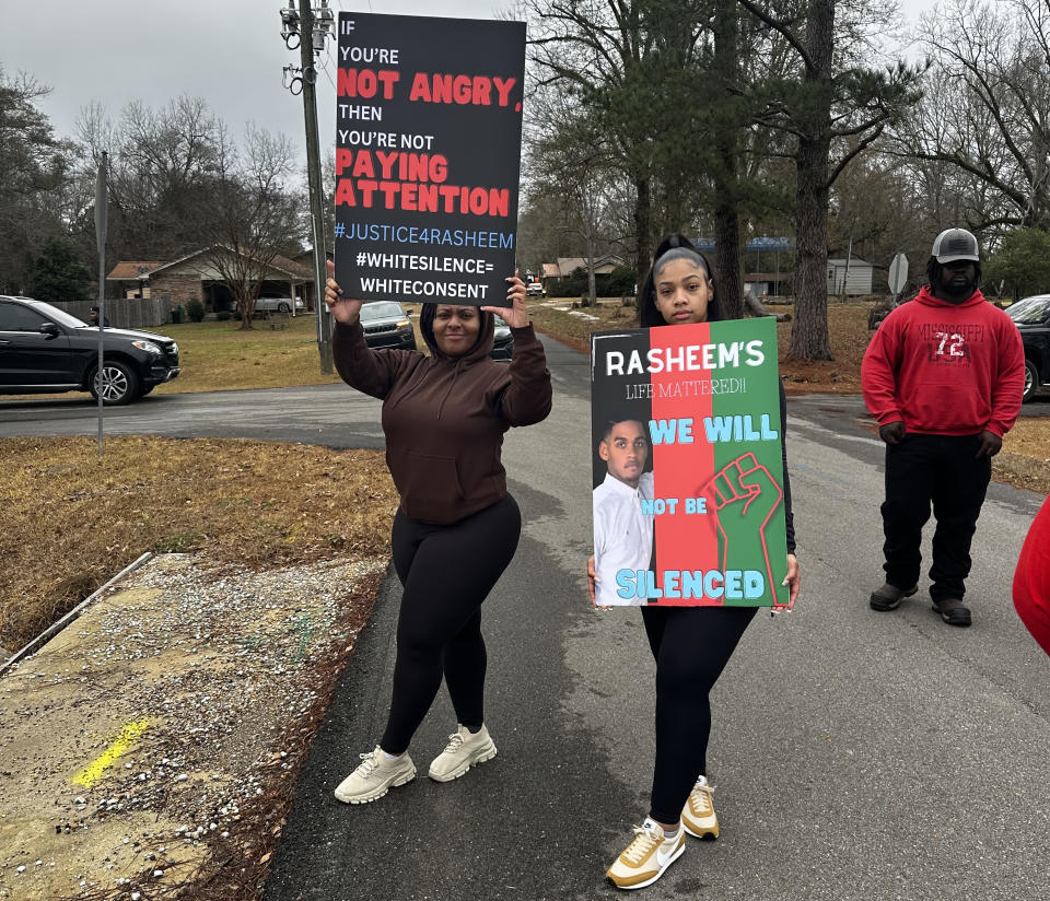 Protesters demanding justice for Rasheem Carter