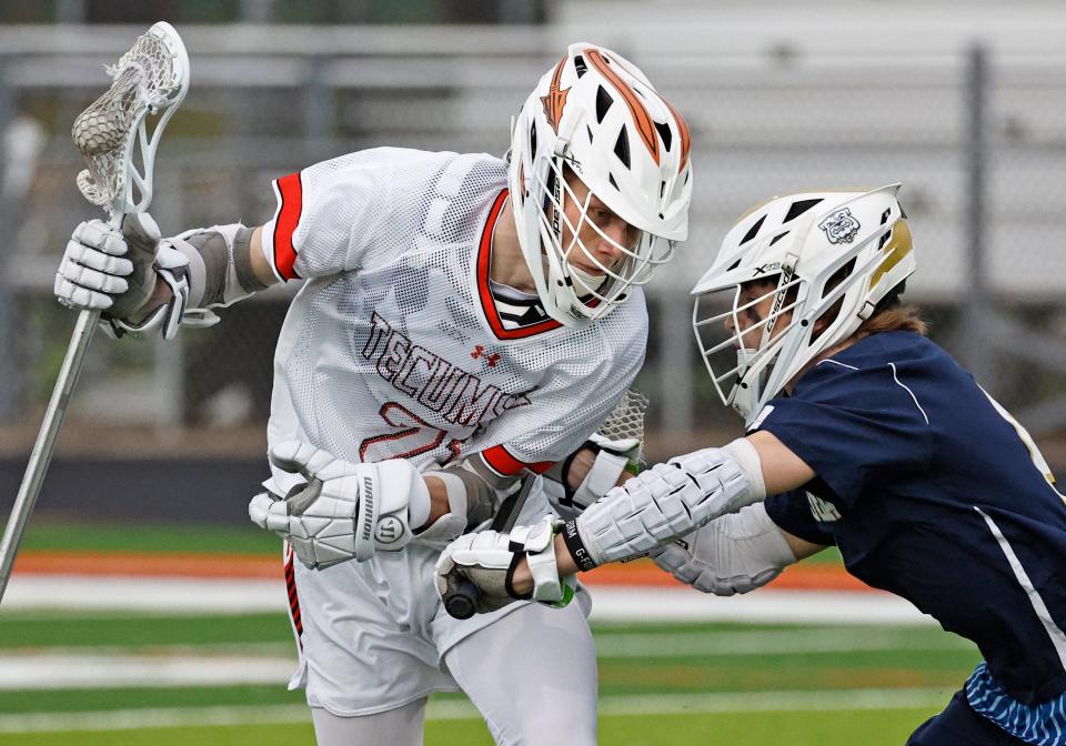 Tecumseh's Wyatt Salenbien handles the ball during Wednesday's matchup against Chelsea.