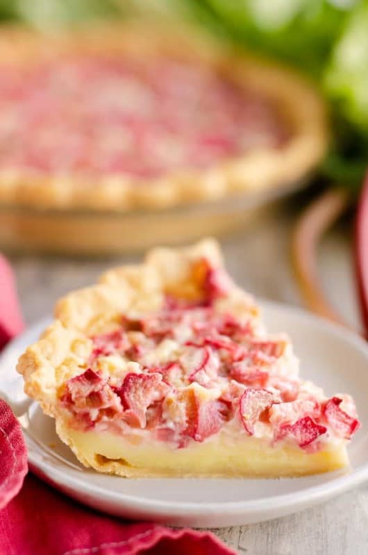 <p>The Creative Bite</p><p>A decadent dessert for a summer sweet treat.</p><p><strong>Get the recipe: <a href="https://www.thecreativebite.com/rhubarb-custard-pie/" rel="nofollow noopener" target="_blank" data-ylk="slk:Rhubarb Custard Pie;elm:context_link;itc:0;sec:content-canvas" class="link ">Rhubarb Custard Pie</a></strong></p>