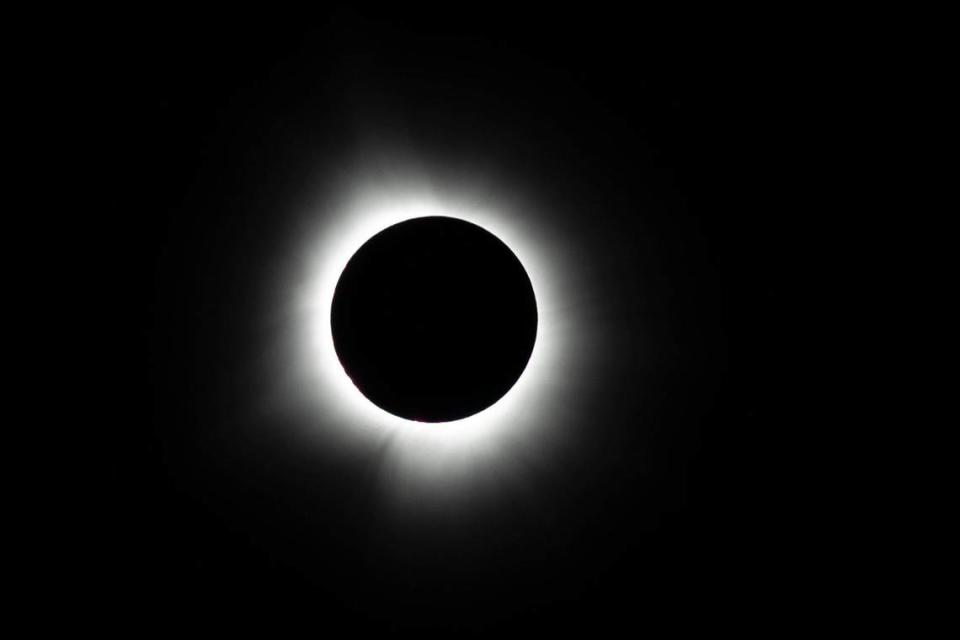 A solar eclipse is photographed in Paducah, Ky., on Monday, April 8, 2024. Ryan C. Hermens/rhermens@herald-leader.com