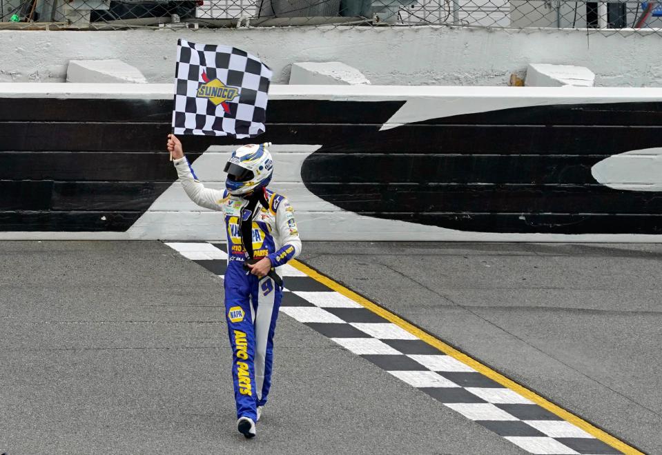 Chase Eliott has a victory at Daytona International Speedway, but it came in the Go Bowling 235 on the road course in 2020.