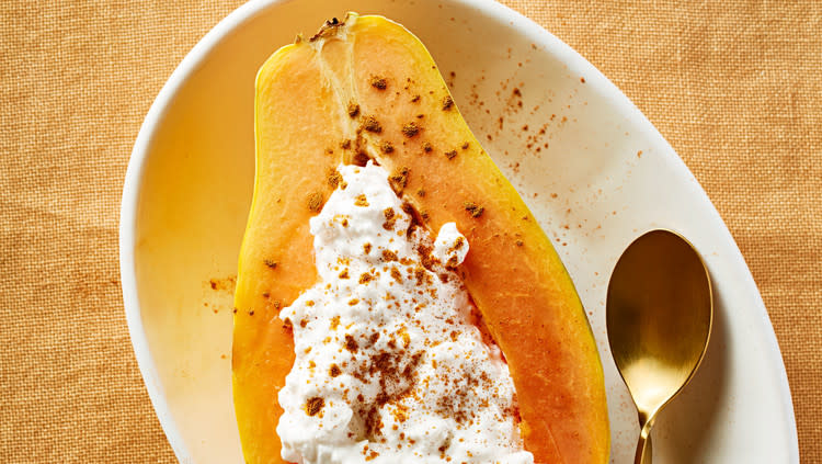 Cottage Cheese-Stuffed Papaya