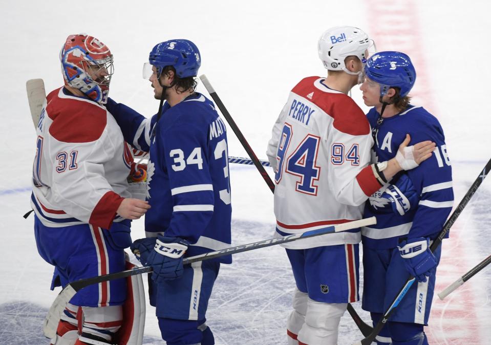 The Montreal Canadiens are moving to the second round after knocking off the Toronto Maple Leafs.