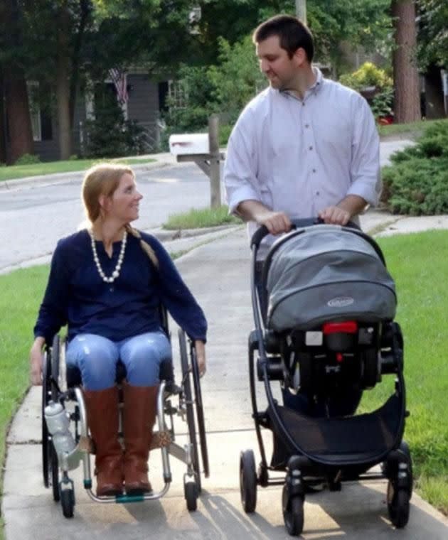 Inspired by her daughter, Rachelle was determined to stand for a photo shoot. Photo: Instagram/rachelles_wheels