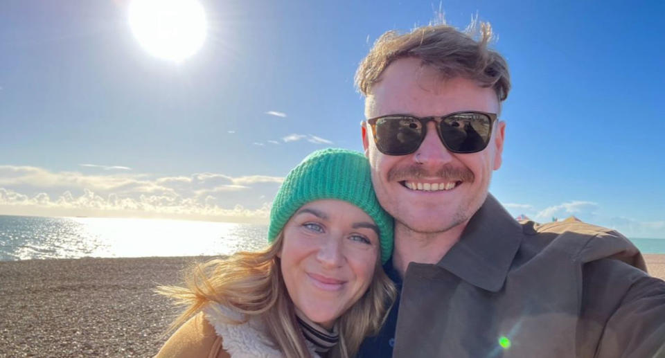 Joanne Kerr, pictured with her husband Jack, says her GP never mentioned that endometriosis could lead to painful sex. (Supplied)