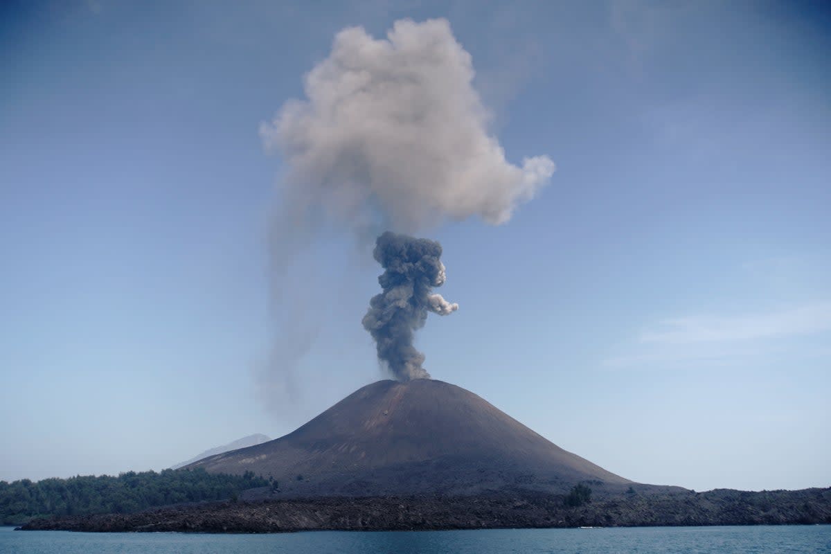 Anak Krakatau island erupted on 22 December 2018 triggering a deadly tsunami (AFP via Getty Images)