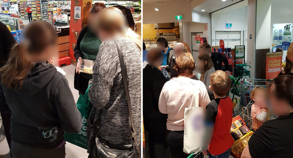 Parents and children shown swapping Ooshies at Woolworths on Saturday as part of a national event.