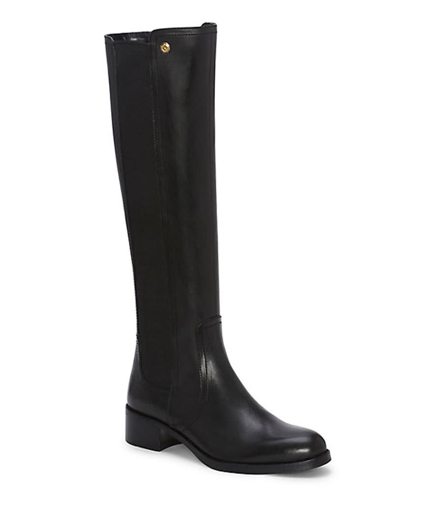 Vince Camuto Louise Et Cie Zandra-Stretch & Leather Riding Boot, $259, vincecamuto.com