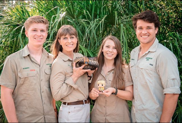 Robert Irwin, Terri Irwin, Bindi Irwin and Chandler Powell pose at Australia Zoo