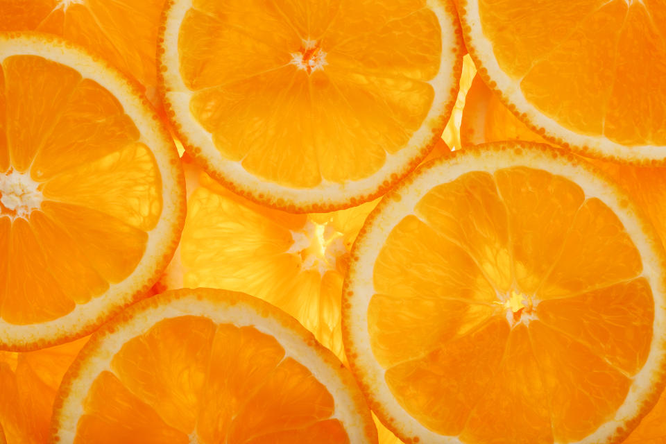 Slices of an orange.
