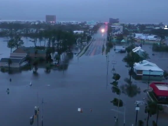 Drone footage captures the aftermath of Hurricane Sally in Gulf Shores, Alabama ( Live Storms Media, Brian Emfinger)