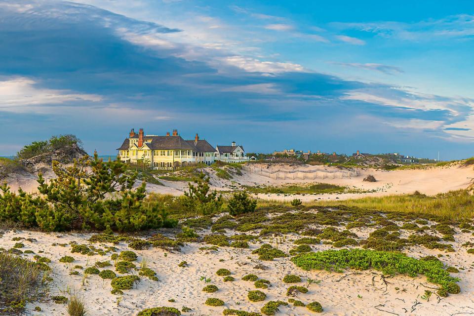 Classic Hamptons views of the seashore, dunes and ocean front mansions of &quot;The Hamptons&quot; , in Southampton on Long Island