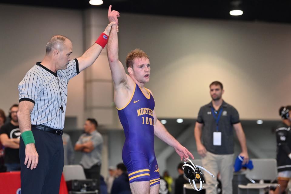 Northern Iowa wrestler Cael Happel finished second at 141 pounds at the 2022 Cliff Keen Las Vegas Invitational.