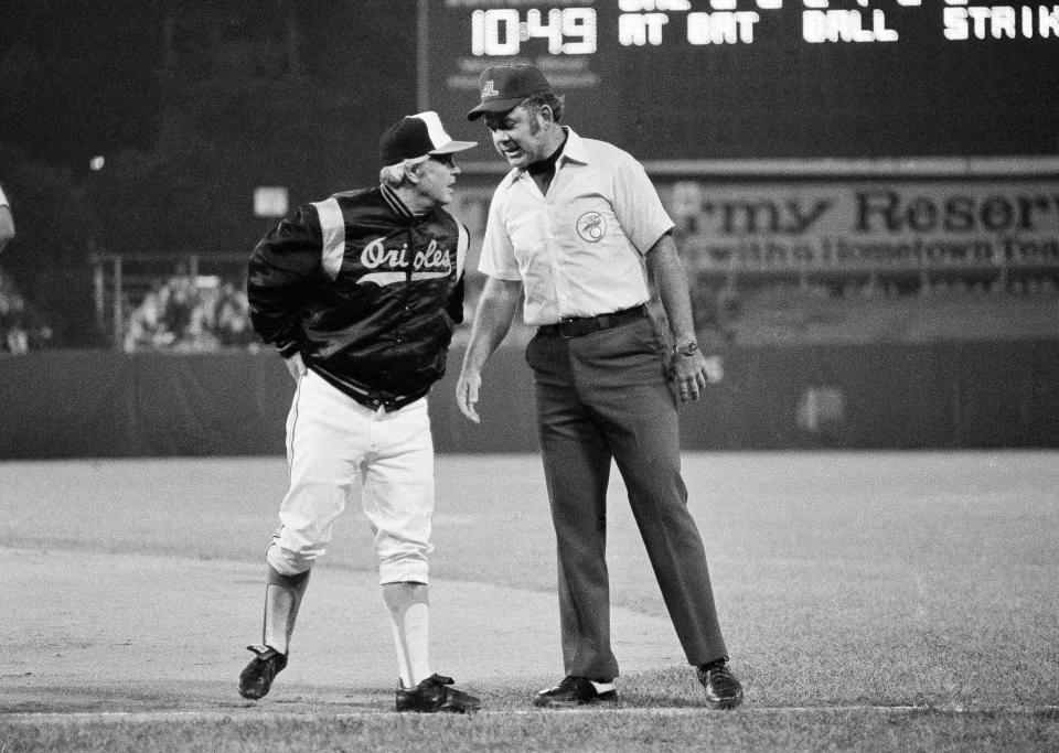 Great dust-ups between managers and umpires, such as this 1979 "conversation" between Earl Weaver and Robert Ford, are increasingly becoming a thing of the past.