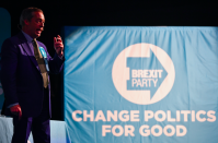 Winning the European Elections just weeks after it was formed, <a href="https://uk.news.yahoo.com/tagged/brexit-party/" data-ylk="slk:the Brexit Party;elm:context_link;itc:0;sec:content-canvas" class="link "><strong>the Brexit Party</strong></a> were briefly the most popular party in the country, according to the polls. However, their future is now uncertain after failing to win seats at the General Election and Brexit likely to happen in January. (Getty)