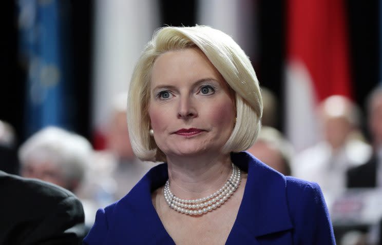 Callista Gingrich, wife of the former speaker of the House of Representatives, attends the annual meeting of the Iranian resistance, presided over by the National Council of Resistance of Iran in Villepinte, near Paris, on June 22, 2013. (Photo: Jacques Demarthon/AFP/Getty Images)