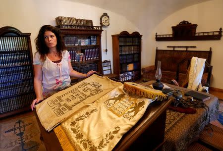 Mariann Frank, leader of a project that aims to revive Jewish traditions in Hungary, Tokaj region speaks in the newly-restored rabbi's house in Mad, Hungary, July 18, 2016. Picture taken July 18, 2016. REUTERS/Laszlo Balogh