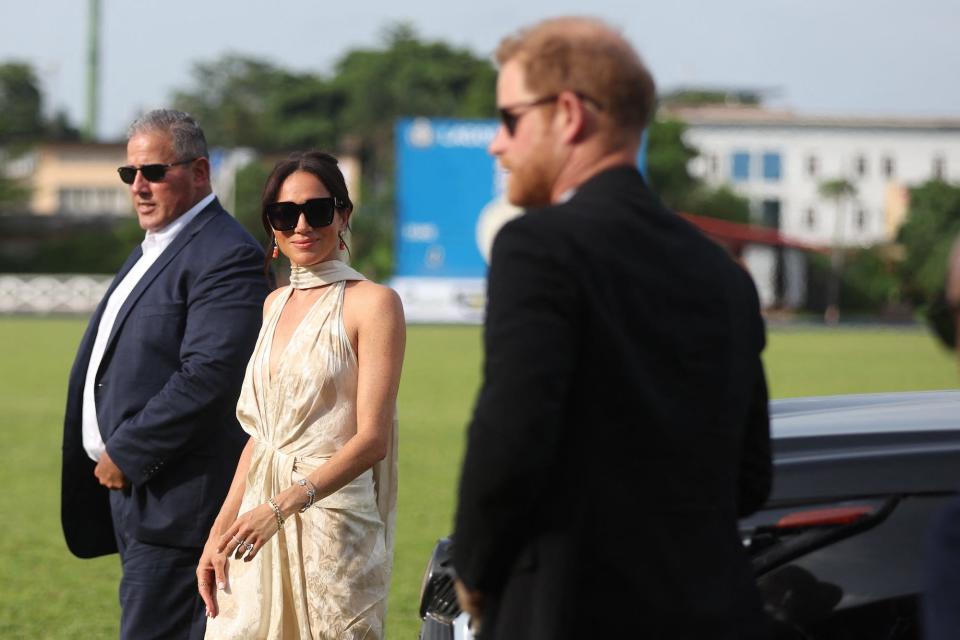 Meghan Markle and Prince Harry attend a charity polo match in Nigeria in May 2024.