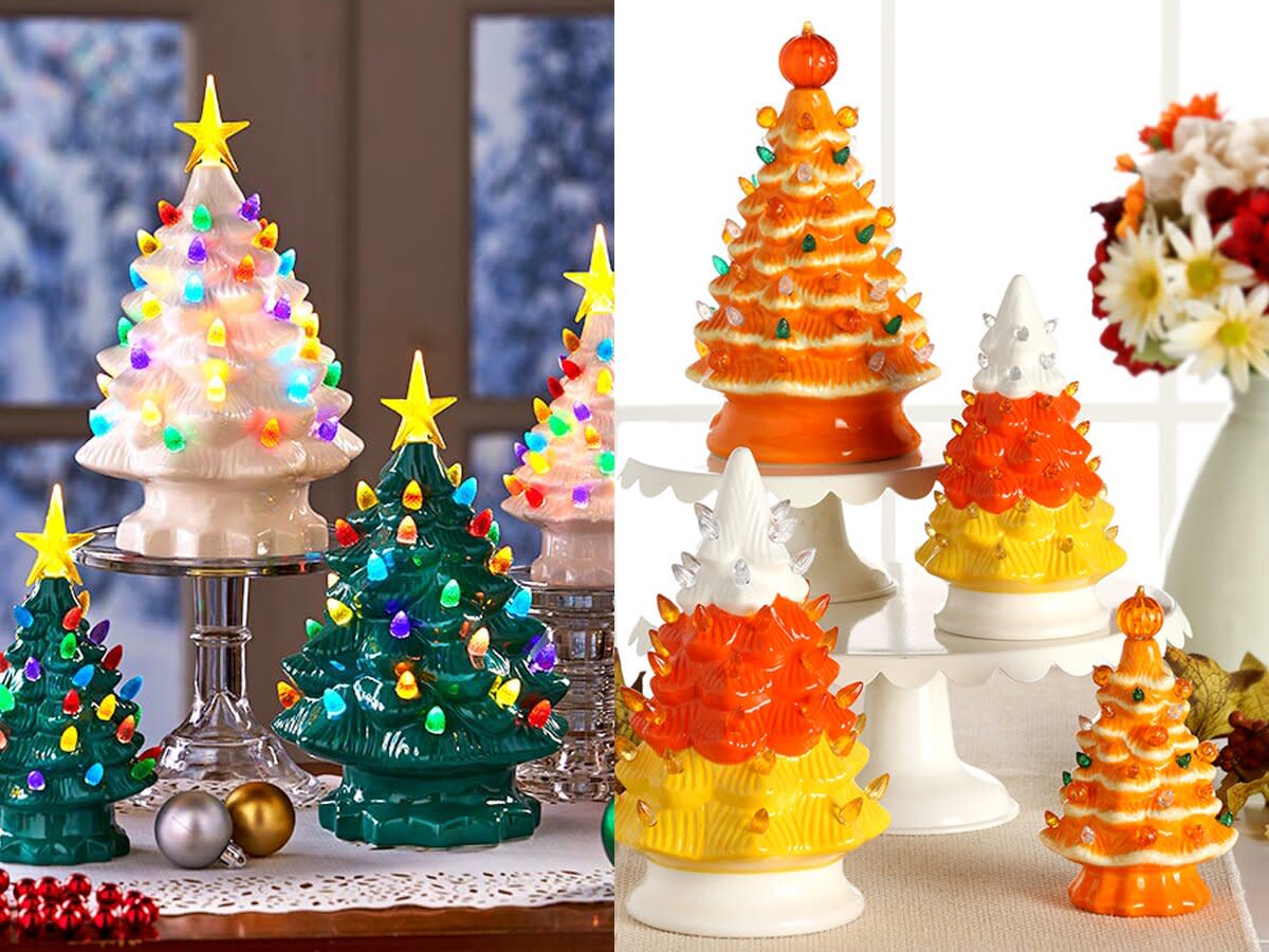 Retro Lighted Christmas Trees