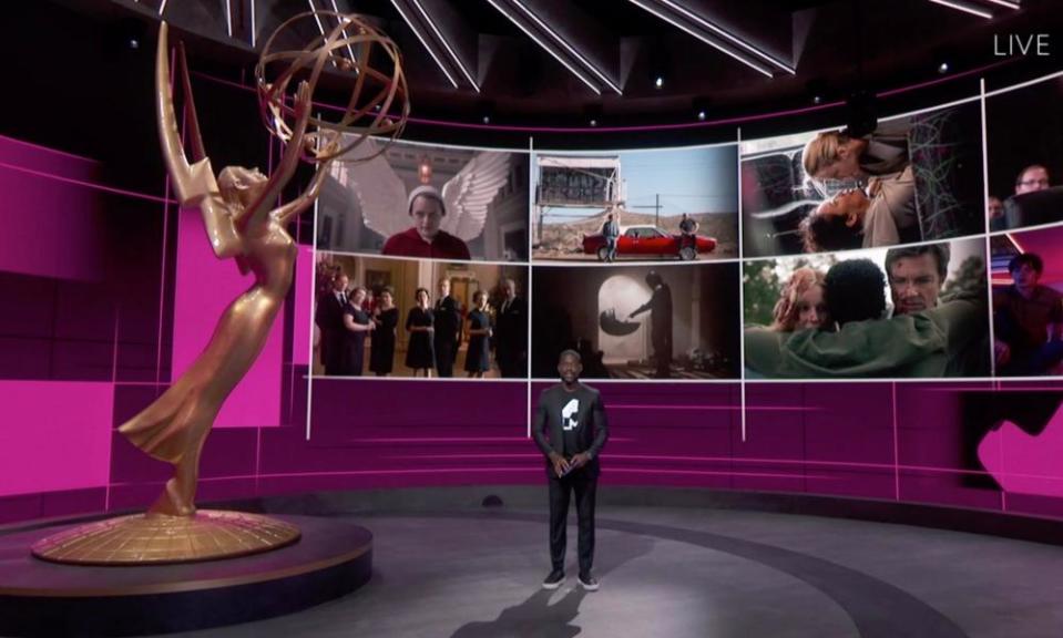 Sterling K Brown in the studio at the 72nd annual primetime Emmy awards.